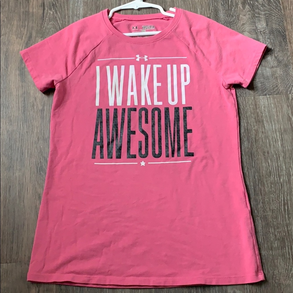 Pink under armour graphic tee